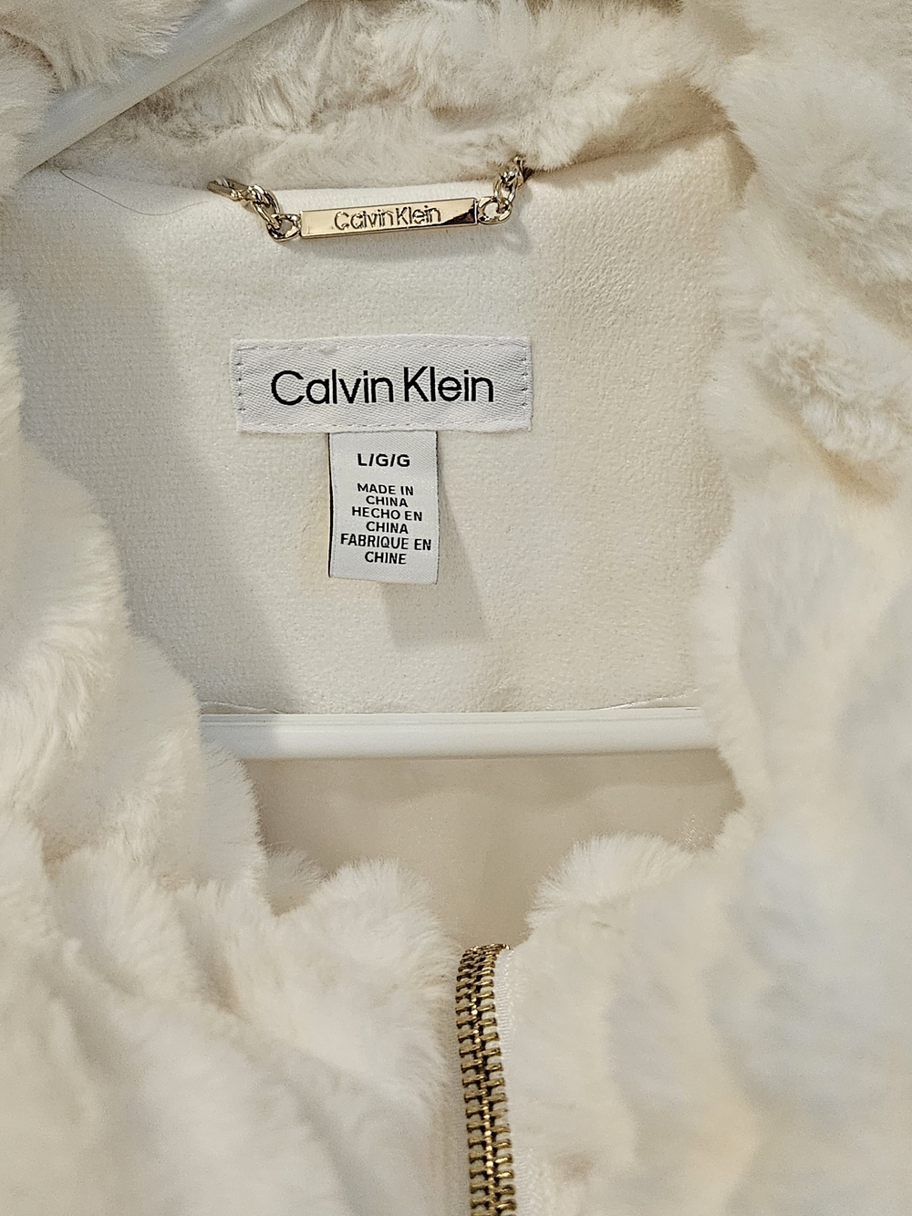 Calvin Klein Women's Cream Faux-vest Jacket